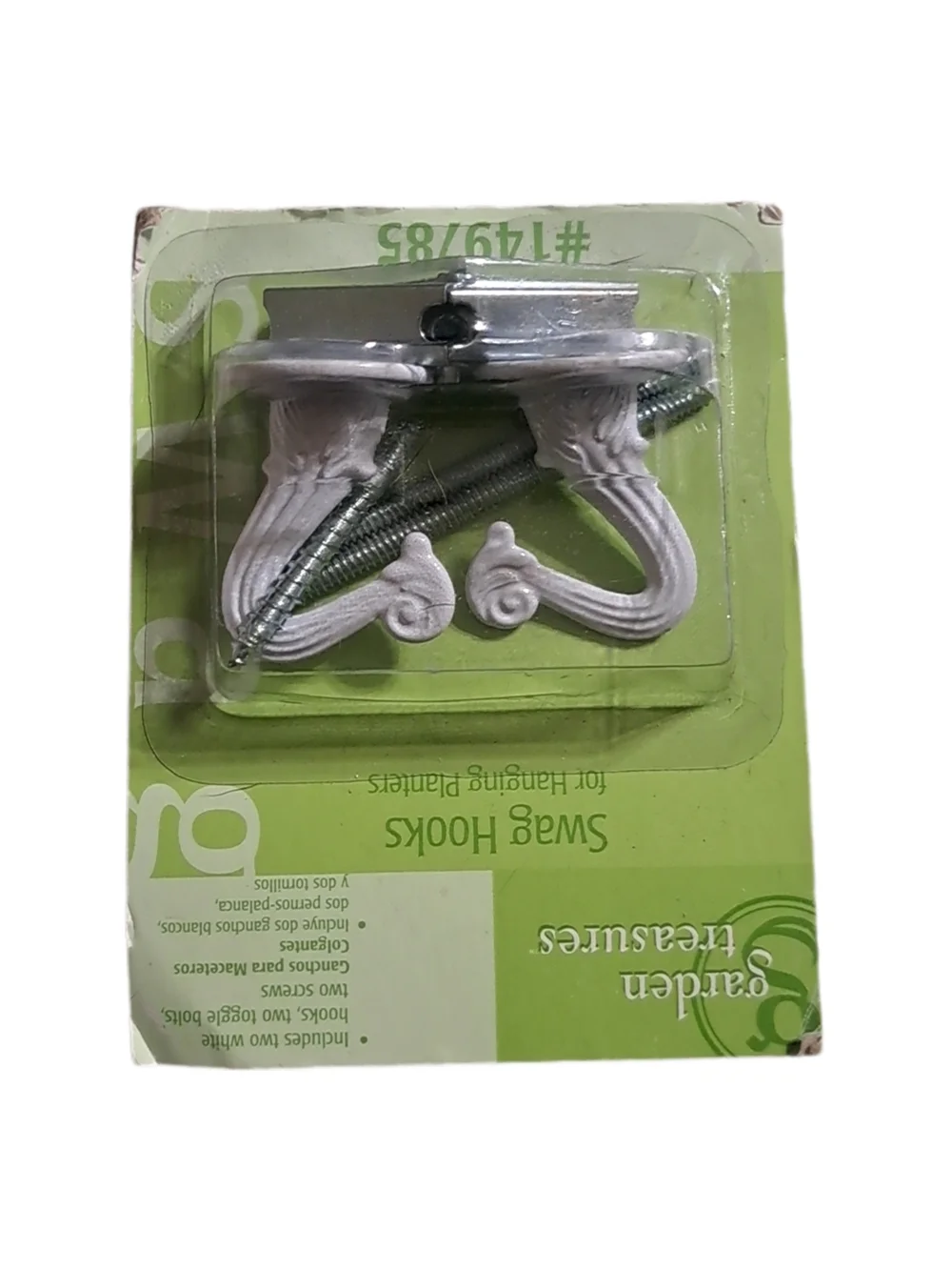 Garden Treasures Swag Hooks - White Hanging Planter Hooks (2-pcs)